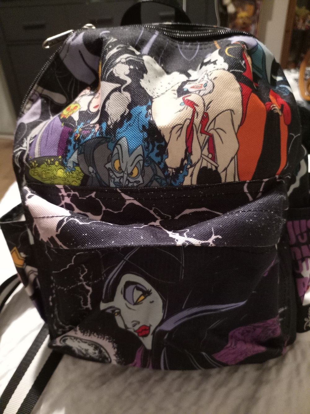 Disney Villains Pattern Mini Backpack - Black Multi